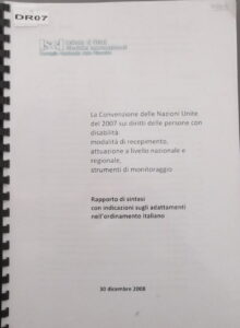 la convezione delle nazioni unite del 2007 sui diritti delle persone con disabilità