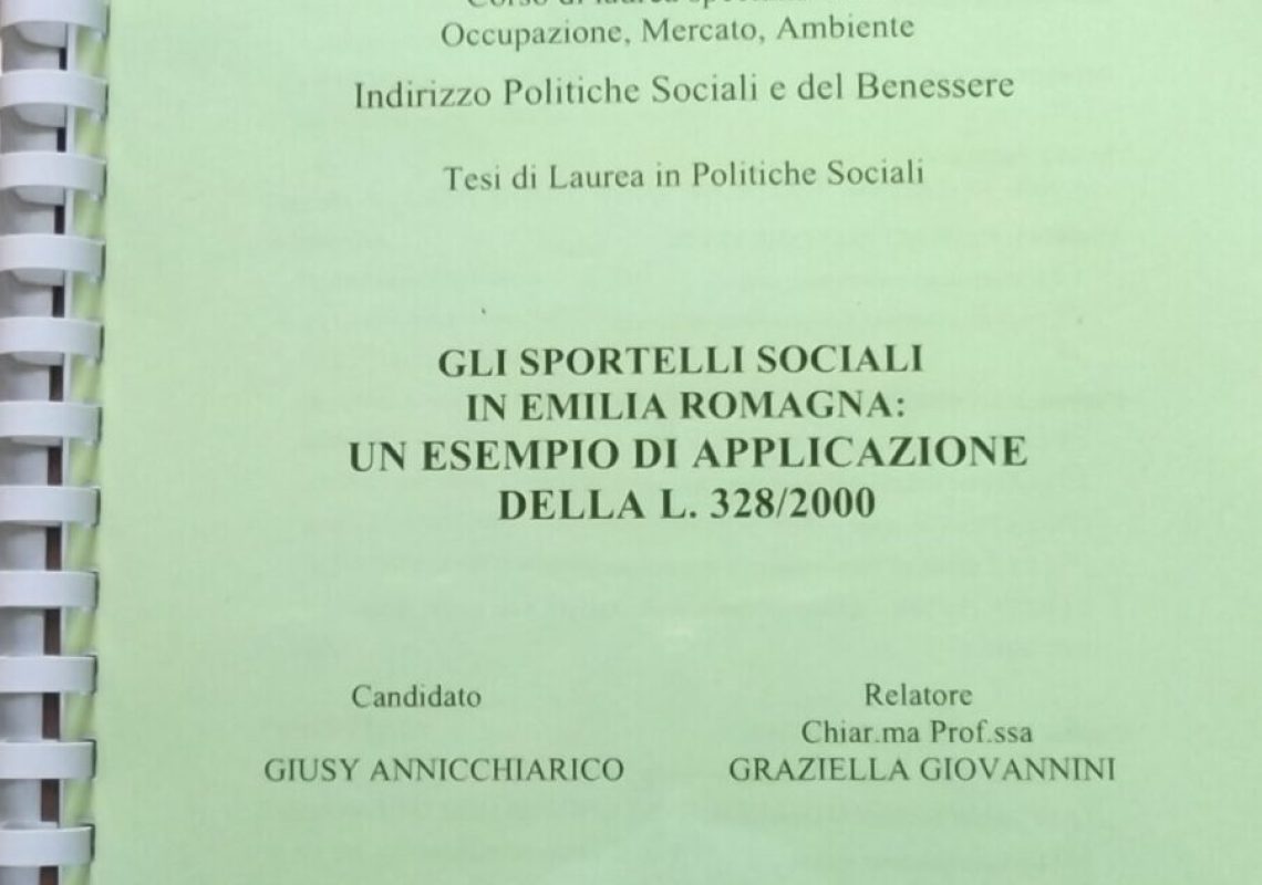 Gli sportelli sociali in Emilia Romagna un esempio di applicazione della L.328/2000